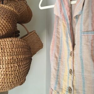 Linen Cotton sherbert dress M